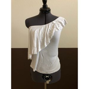 White one shoulder shirt